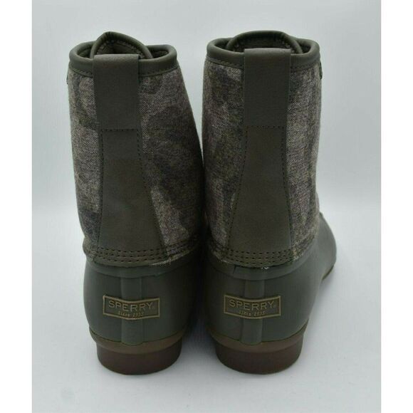 Sperry Mens Size 11.5‎ Saltwater Camo Water Resistant Lace Up Duck Boots Shoes
